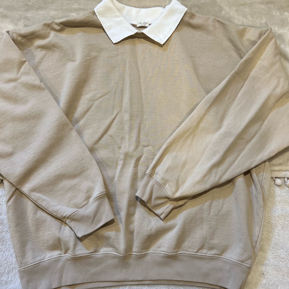 John Galt Oversized Collared Crewneck